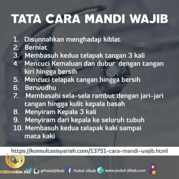 ️ Tata Cara Mandi Wajib Dengan Benar Tata cara mandi wajib muhammadiyah