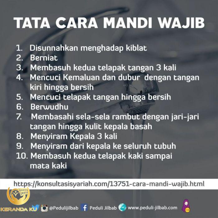 Tata Cara dan Doa Mandi Wajib Setelah Haid 0 : Foto Okezone Infografis