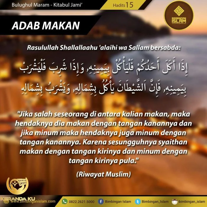 Hadits Adab Makan Dan Minum - Homecare24