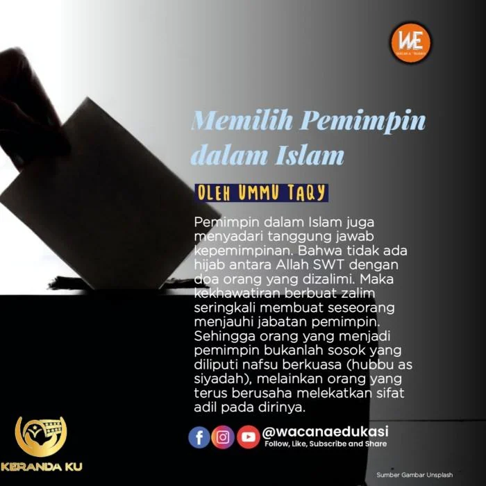 Memilih Pemimpin dalam Islam - Wacana Edukasi Memilih Pemimpin dalam Islam - Wacana Edukasi