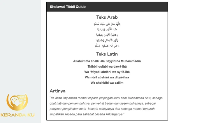 Sholawat Tibil Qulub, Nuril Abshor atau Sholawat Syifa Lengkap Arab ...