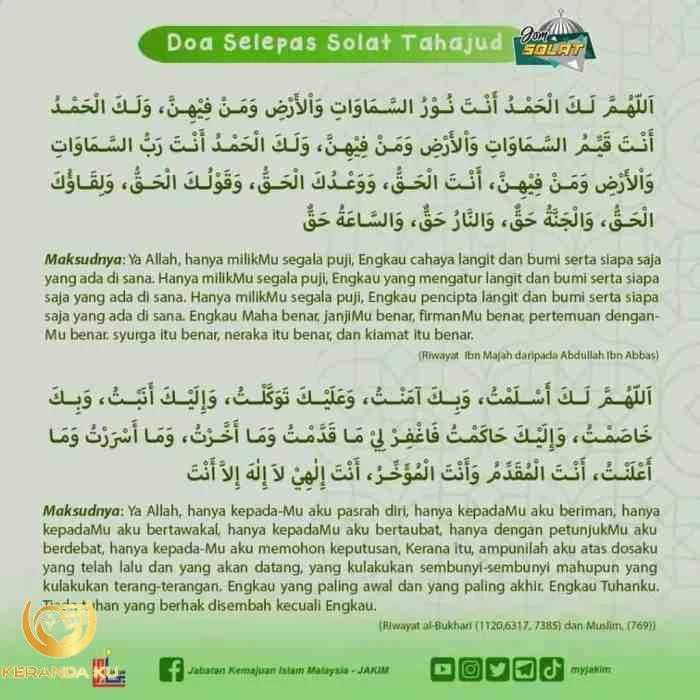 Doa Tahajud : Panduan Bacaan Rumi Beserta Makna Doa Doa Tahajud : Panduan Bacaan Rumi Beserta Makna Doa
