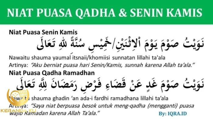Bacaan Niat Puasa Senin Kamis Lengkap Arab Latin dan Artinya, Beserta ...