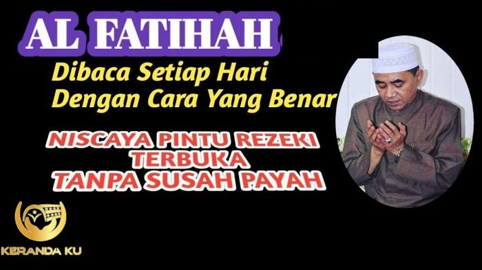 Cara mengamalkan wirid al fatihah