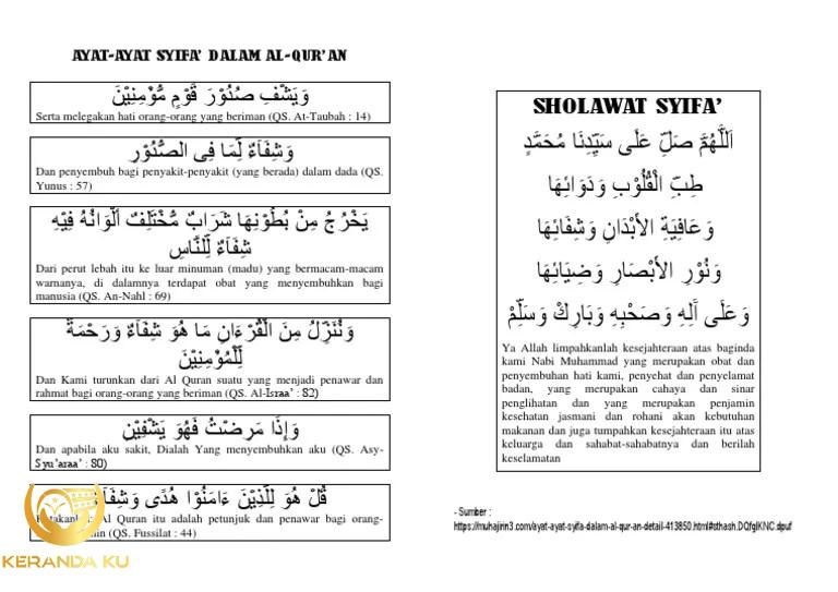 Ayat-Ayat Syifa' Dalam Al-Qur'an | PDF