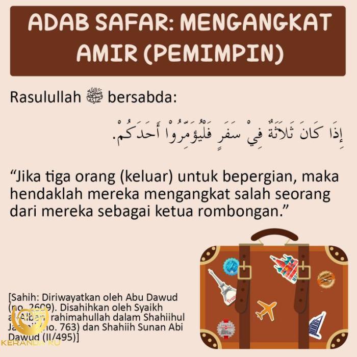 ADAB SAFAR: MENGANGKAT AMIR (PEMIMPIN)