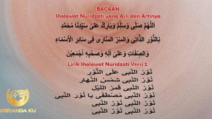 BACAAN Sholawat Nuridzati yang Asli dan Artinya serta Lirik Sholawat ...