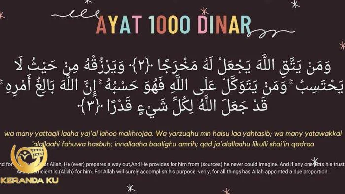 Cara Mengamalkan Ayat 1000 Dinar, Baca Pada Waktu Mustajab Ini Agar Doa ... Cara Mengamalkan Ayat 1000 Dinar, Baca Pada Waktu Mustajab Ini Agar Doa ...