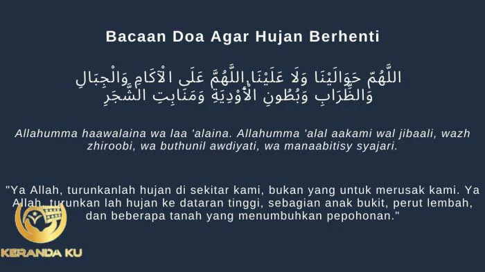 Doa Agar Hujan Berhenti dan Cuaca Cerah Sesuai Sunnah, Yuk Amalkan! Doa Agar Hujan Berhenti dan Cuaca Cerah Sesuai Sunnah, Yuk Amalkan!