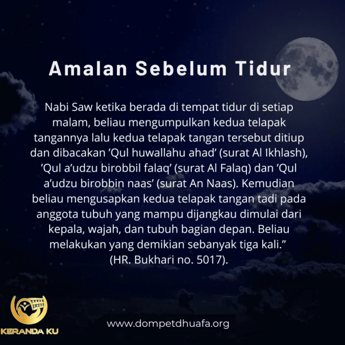 Sunnah sebelum tidur