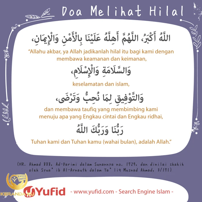 Doa awal bulan sesuai sunnah