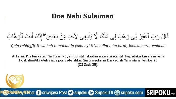 Doa Wirid Nabi Sulaiman Untuk Kekayaan Melimpah at Doa1 Doa Wirid Nabi Sulaiman Untuk Kekayaan Melimpah at Doa1