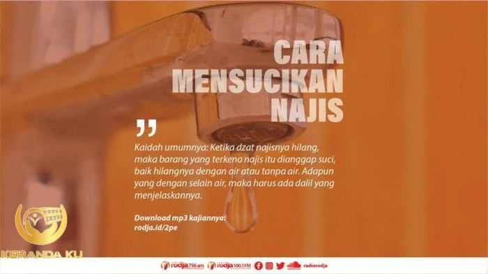 Cara mensucikan najis mutawasitah