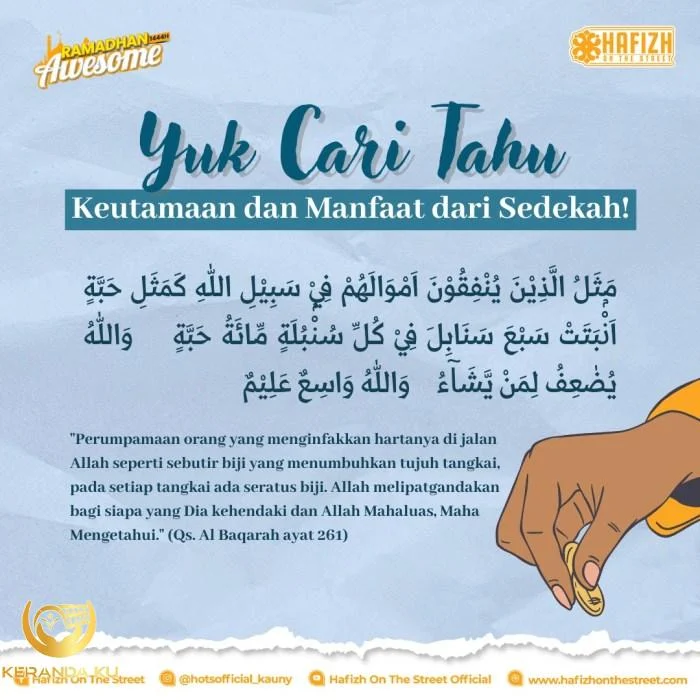 Keutamaan dan Manfaat dari Sedekah – Hafizh On The Street Hikmah sedekah