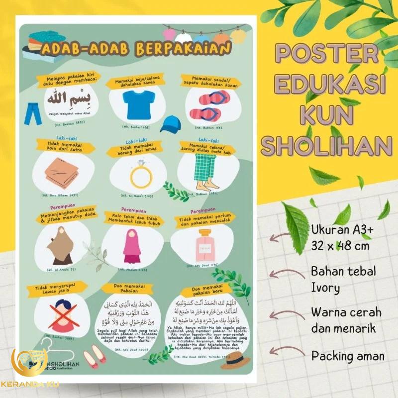 POSTER ADAB BERPAKAIAN (KUN SHOLIHAN) – Yufid Store Toko Muslim