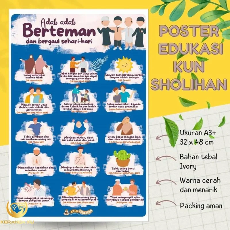 POSTER ADAB BERTEMAN DAN BERGAUL (KUN SHOLIHAN) – Yufid Store Toko Muslim POSTER ADAB BERTEMAN DAN BERGAUL (KUN SHOLIHAN) – Yufid Store Toko Muslim