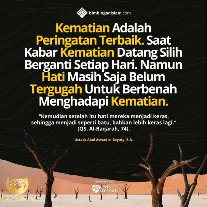 Poster Islami Kematian adalah peringatan terbaik Saat kabar kematian ...