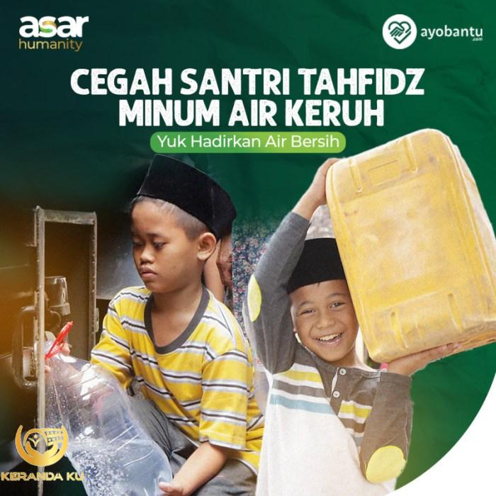 Sedekah Air Minum Bantu Santri Yatim Penghafal Quran