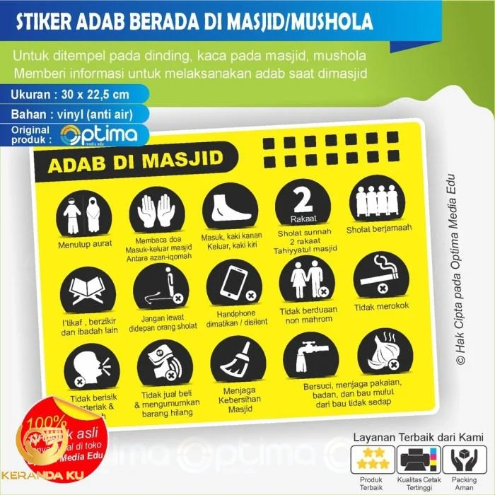 Jual STIKER ADAB DI MASJID atau Lingkungan Masjid | Shopee Indonesia Adab di masjid