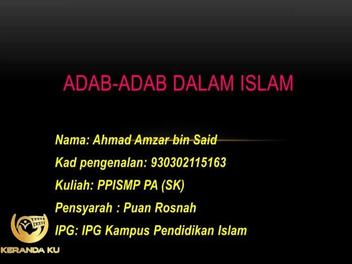 PPT - Adab-adab dalam islam PowerPoint Presentation, free download - ID ...