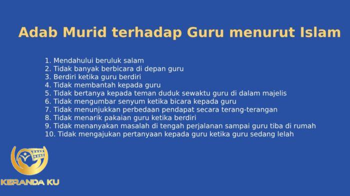 Adab Murid Terhadap Guru: Ciri Kesuksesan Pendidikan Karakter? – Travel ... Adab kepada guru