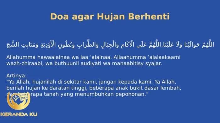 4 Doa agar Hujan Berhenti dan Cuaca Cerah, Yuk Panjatkan! 4 Doa agar Hujan Berhenti dan Cuaca Cerah, Yuk Panjatkan!
