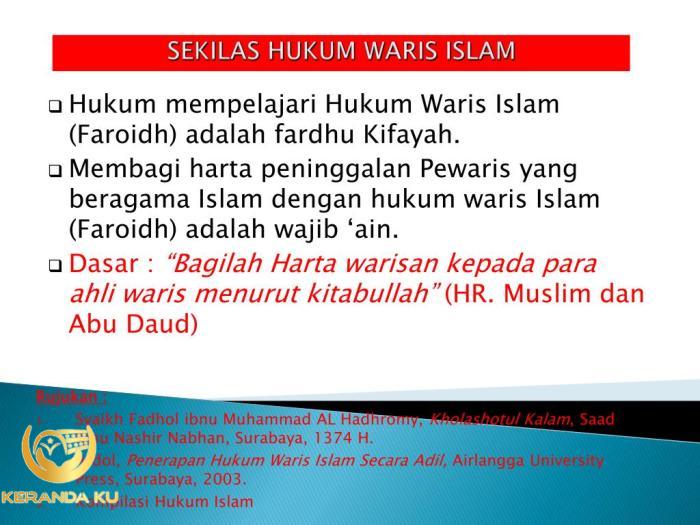 Hukum Waris Yang Berlaku Di Indonesia Kedudukan Hukum Waris Islam Di ...